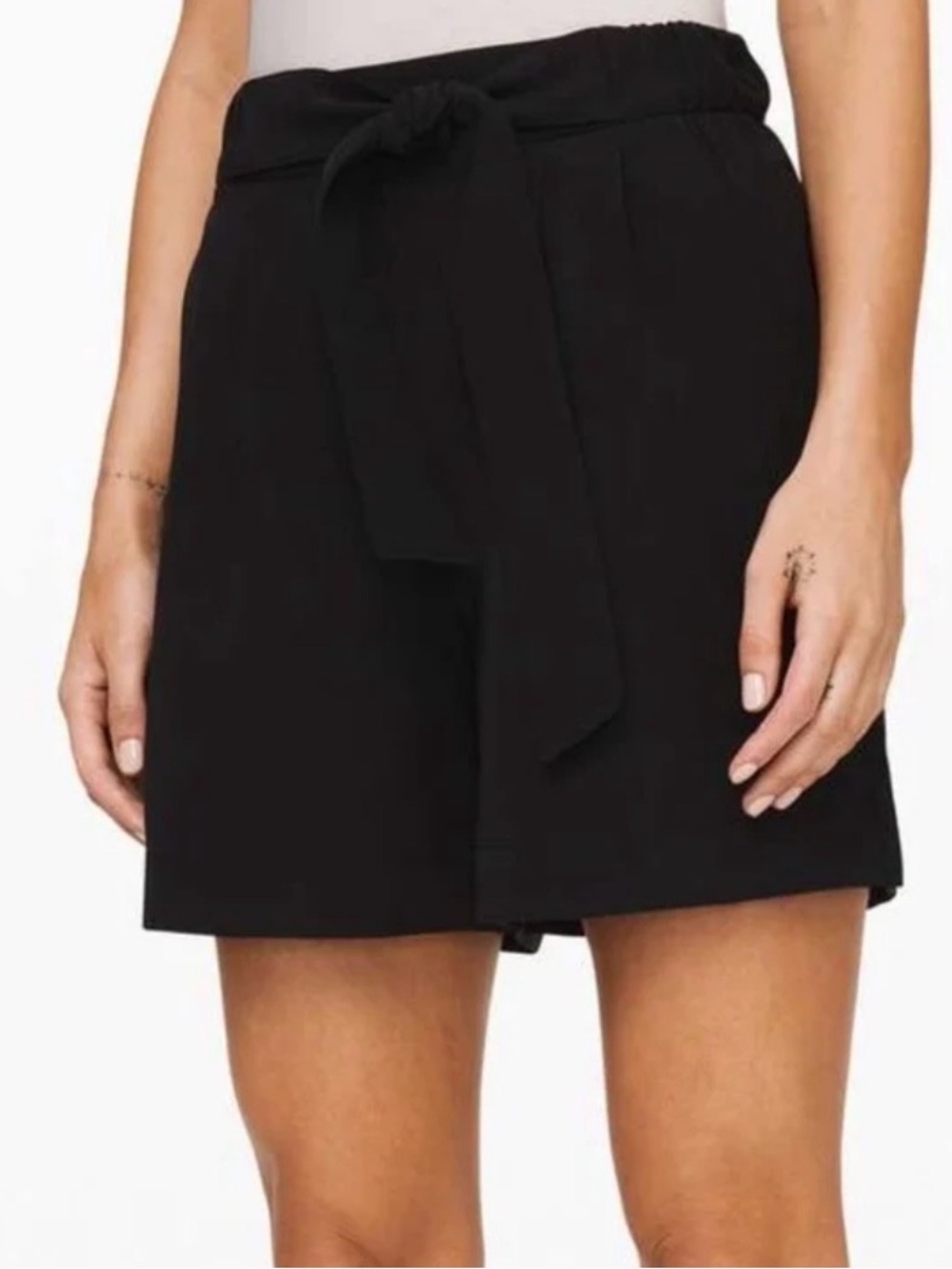 lululemon athletica Black Paperbag Tie-Waist Athletic Shorts